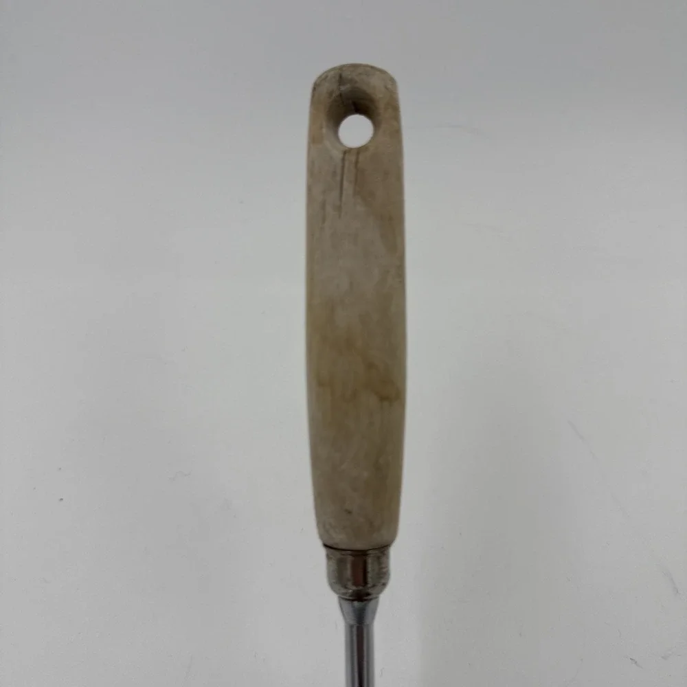 Vintage EKCO A&J Flipper Lifter Spatula Wide Curved Chrome Plated Wood Handle